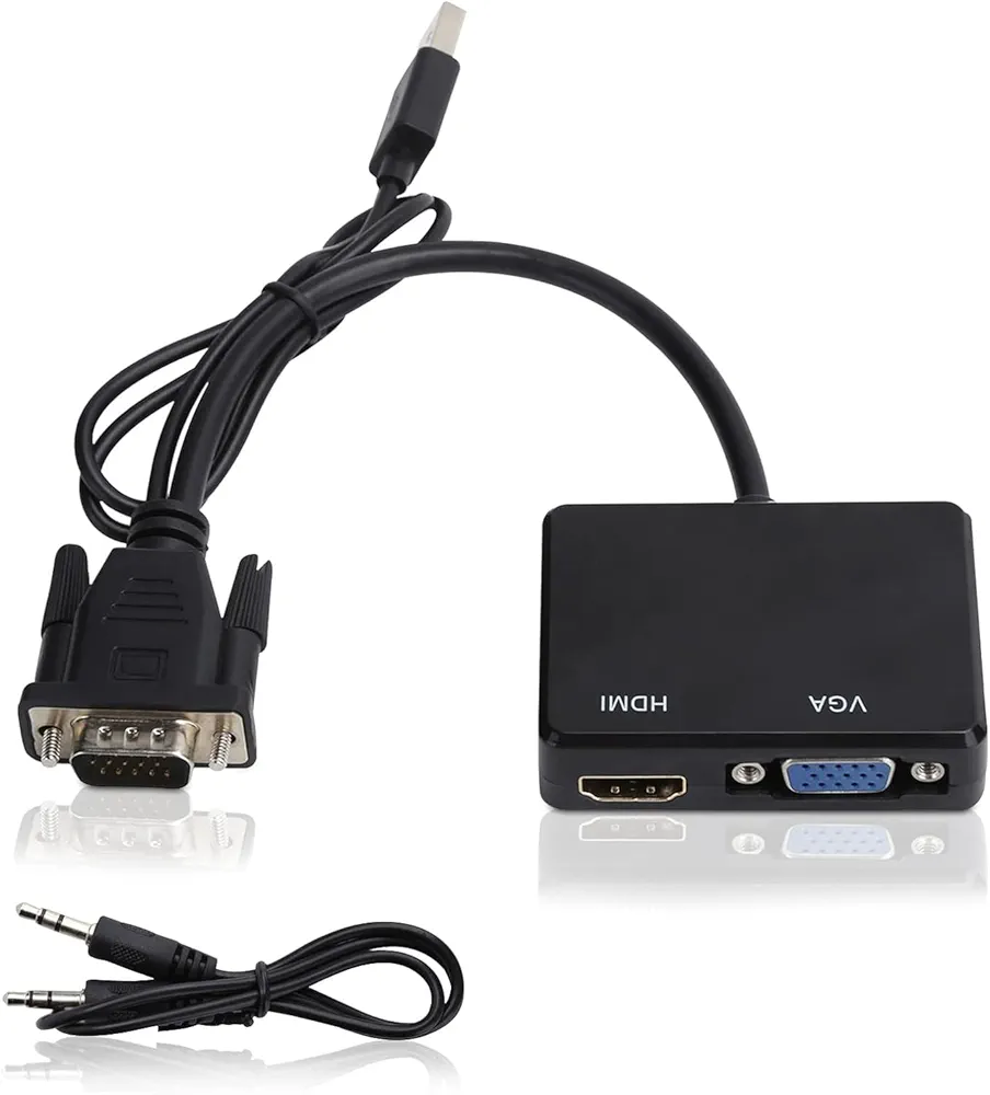 Adaptateur HDMI vers VGA Conversion vidéo, compatible PC/TV/Projecteur