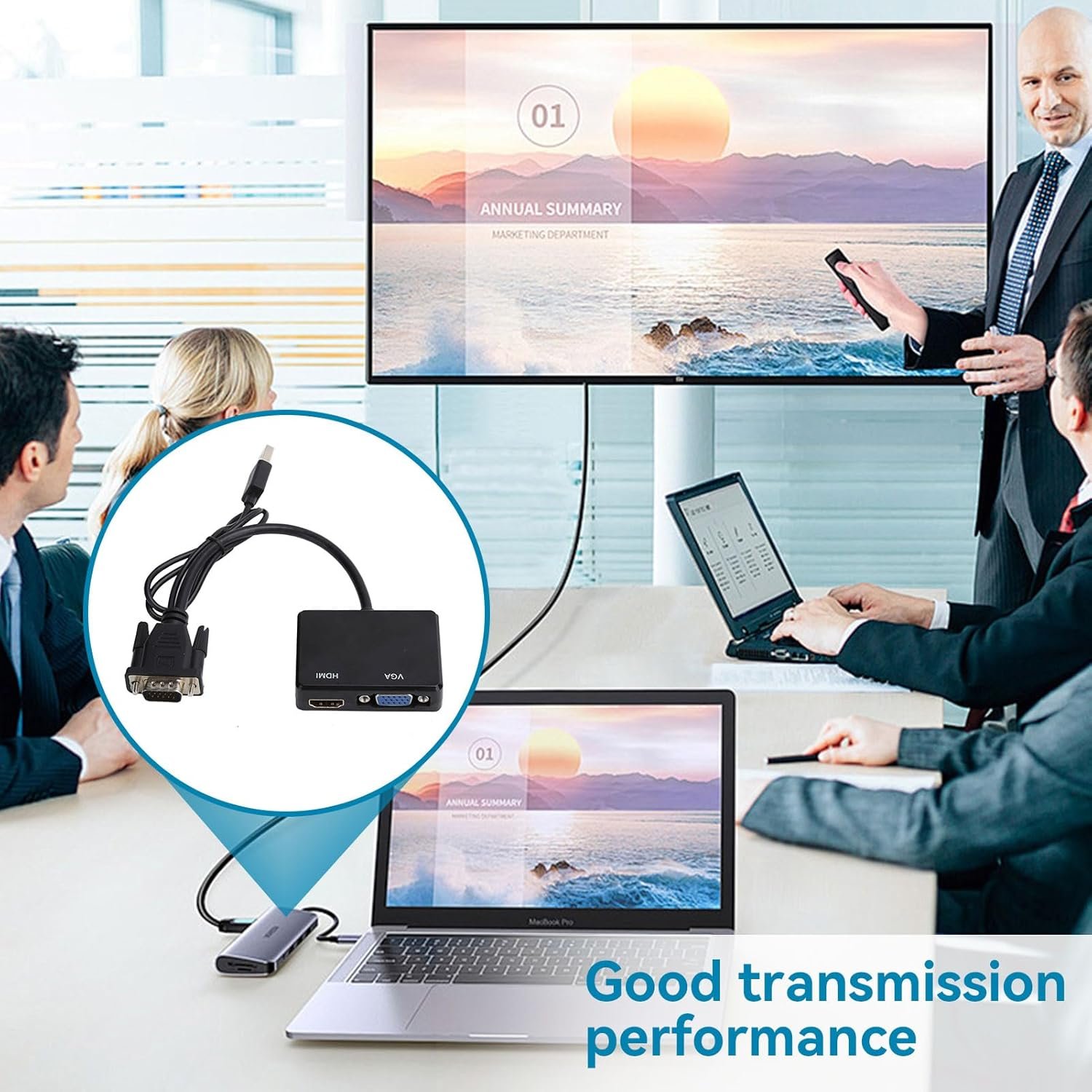 Adaptateur HDMI vers VGA Conversion vidéo, compatible PC/TV/Projecteur – Image 7