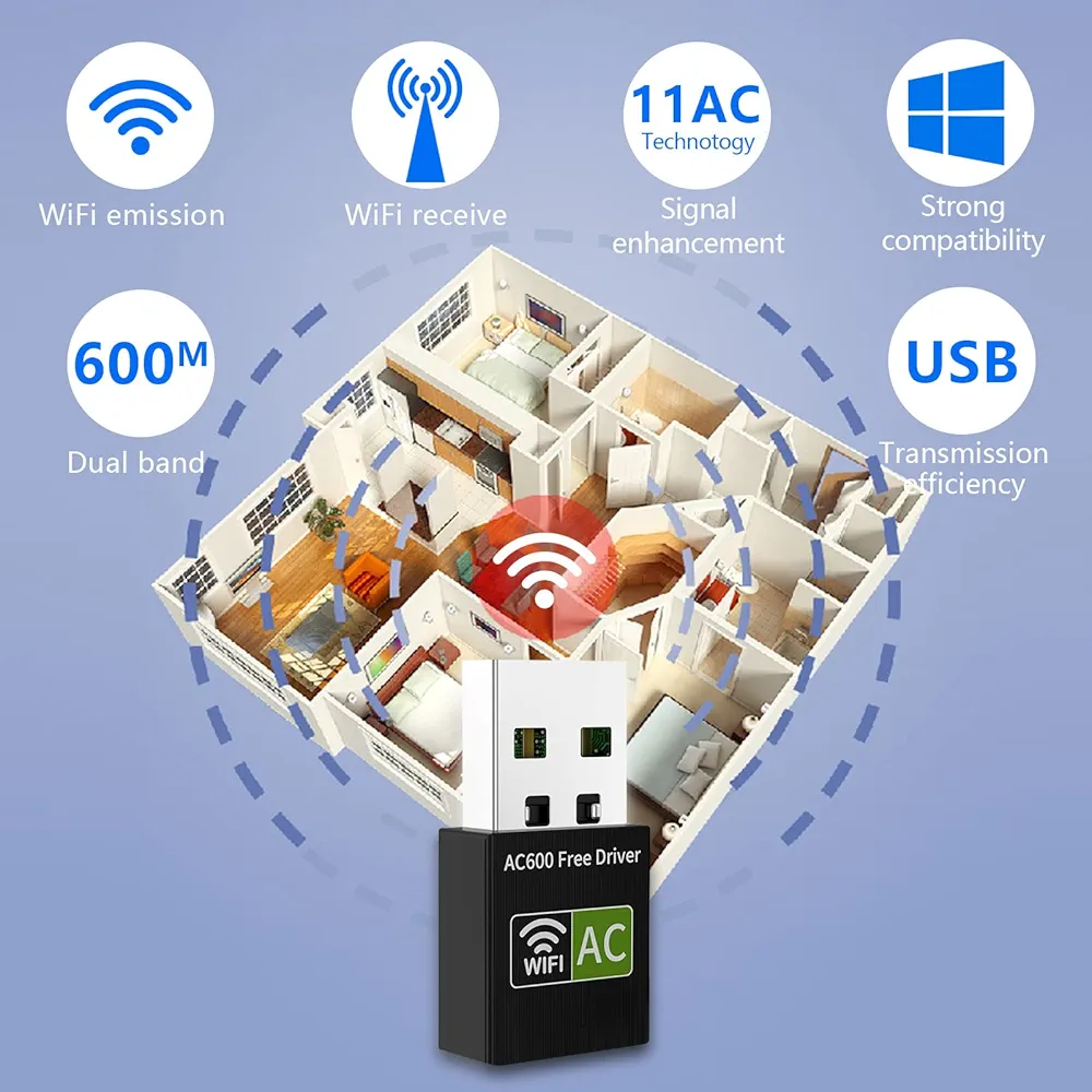 Clés génériques USB Wi-Fi Dongle Wi-Fi, plug & play – Image 5