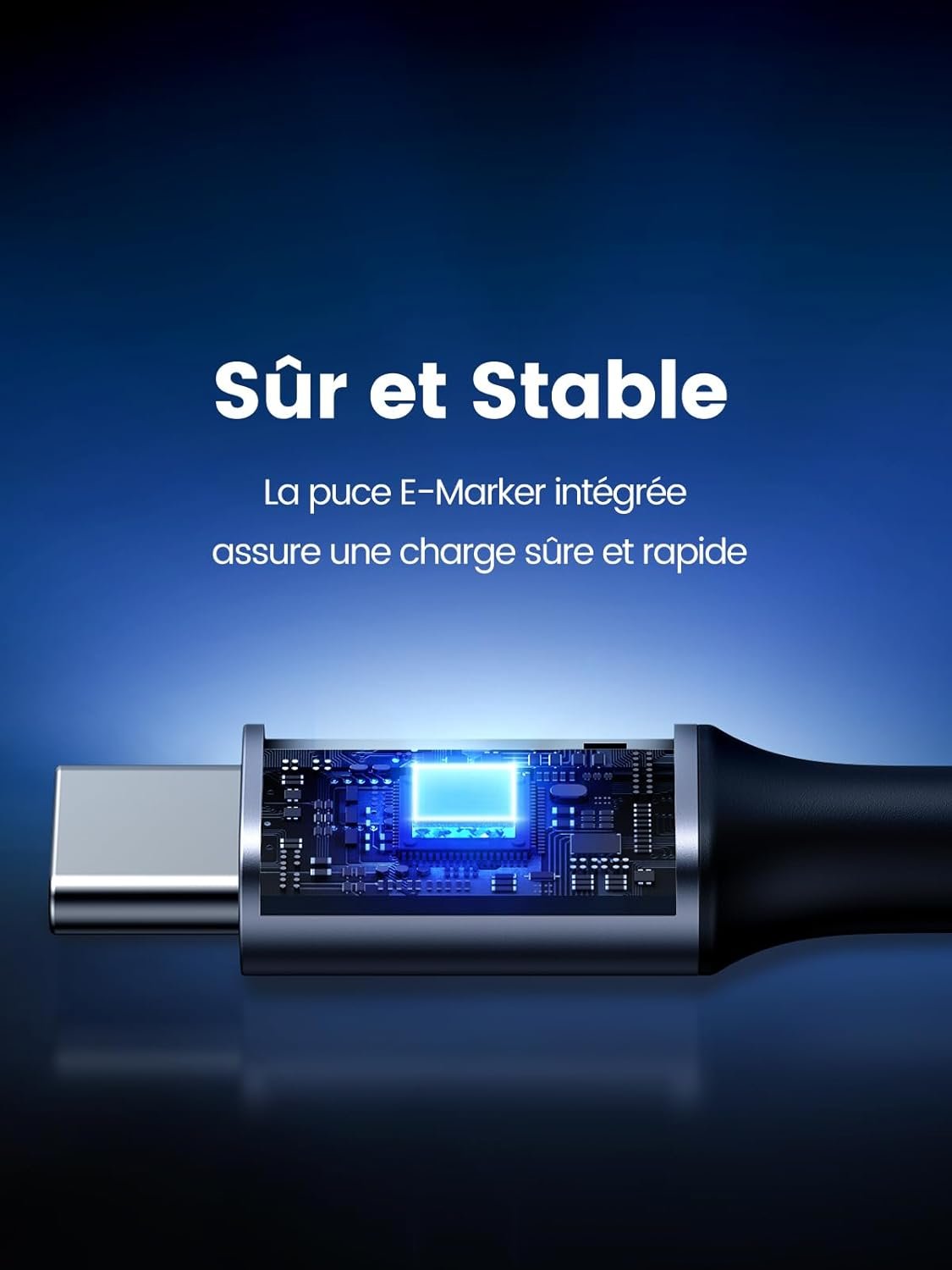 Câble UGREEN USB-C vers USB-C 100W (Modèle 70427B) – Image 4