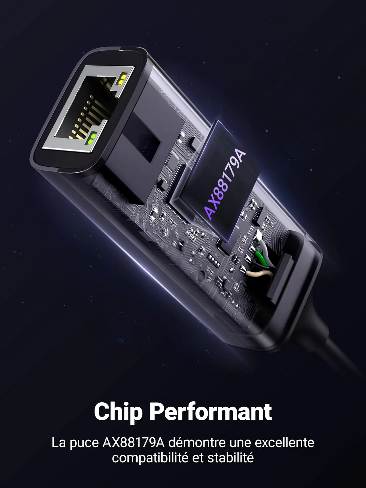 Adaptateur UGREEN USB-C vers Ethernet Gigabit (ModĂšle 50737) â Image 3