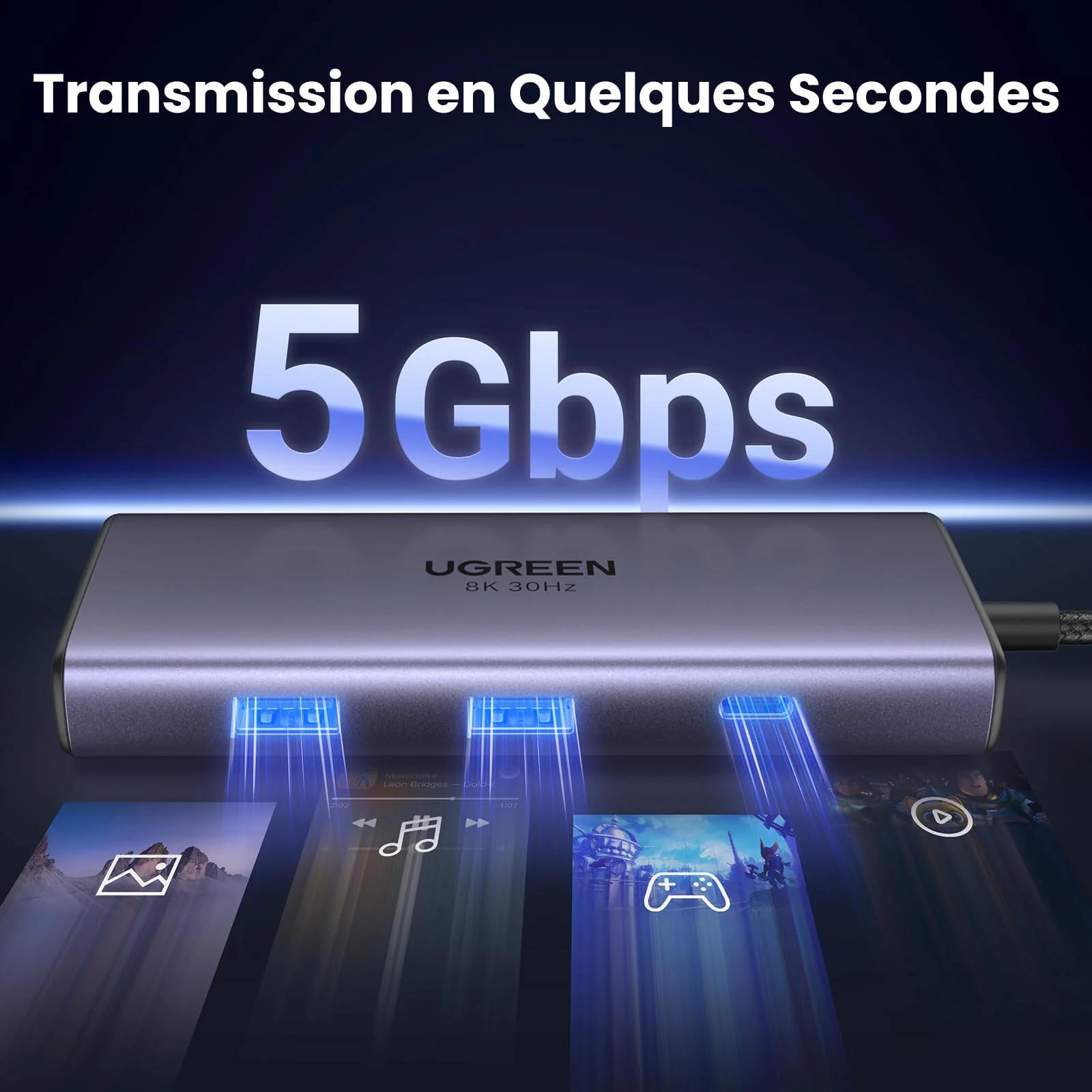 Hub USB-C 6-en-1 UGREEN avec Double HDMI (Modèle 15852) – Image 5