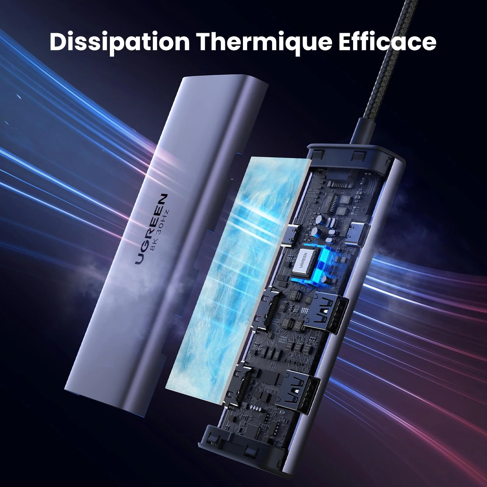 Hub USB-C 6-en-1 UGREEN avec Double HDMI (Modèle 15852) – Image 3