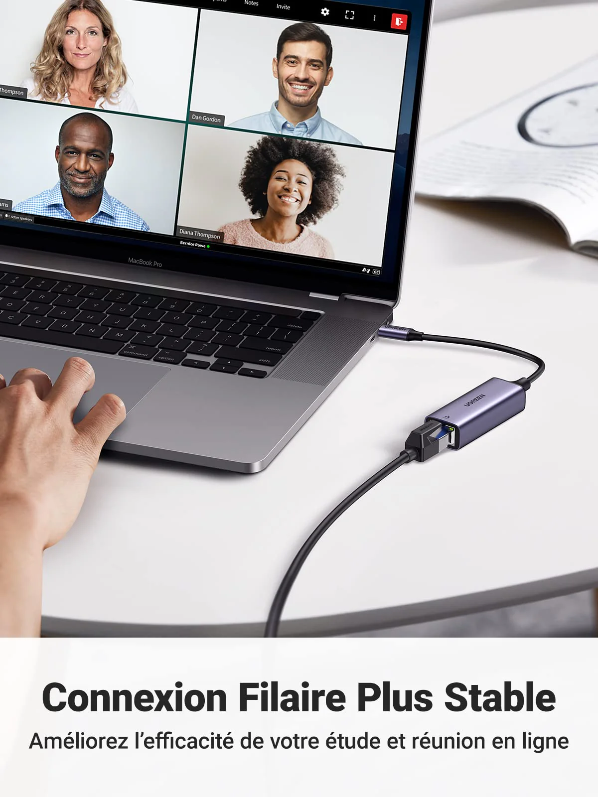 Adaptateur UGREEN USB-C vers Ethernet Gigabit (ModĂšle 50737) â Image 7