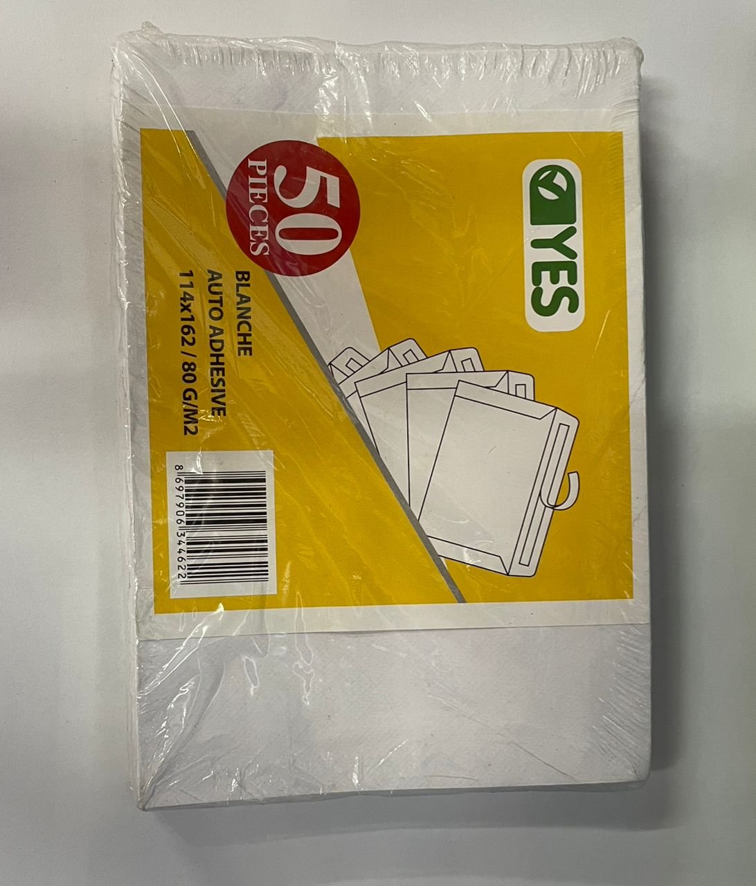 Enveloppe A6 YES ! Haute Qualité Auto adhésif : Format 114x162 mm .