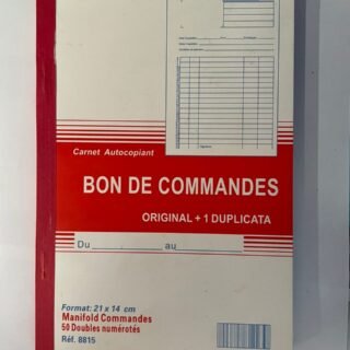 Carnet Autocopiant "Bon de Commande" – Format 21 x 14 cm