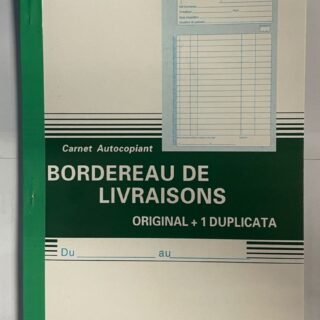 Bordereau de Livraisons Autocopiantes – 50 Doubles Numérotés (21 x 14 cm)