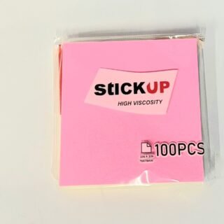 Notes Autocollantes "StickUP" Rose Fluo – Haute Adhérence – 76 x 76 mm (100 Feuilles)
