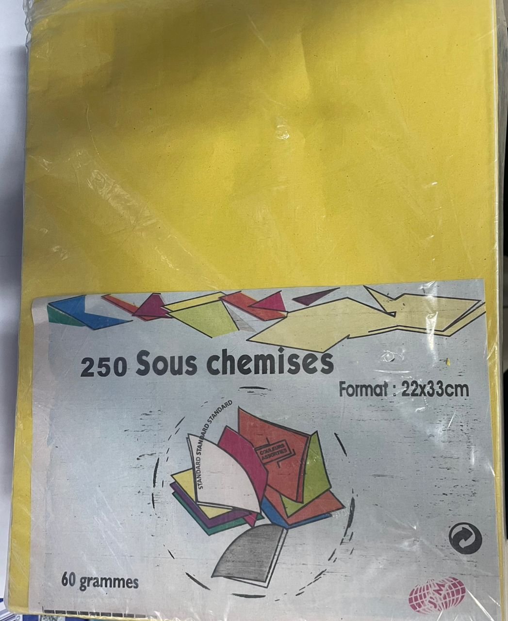 Paquet de 250 Sous-chemises Multicolores 60g – Format 22x33cm – Papier Standard