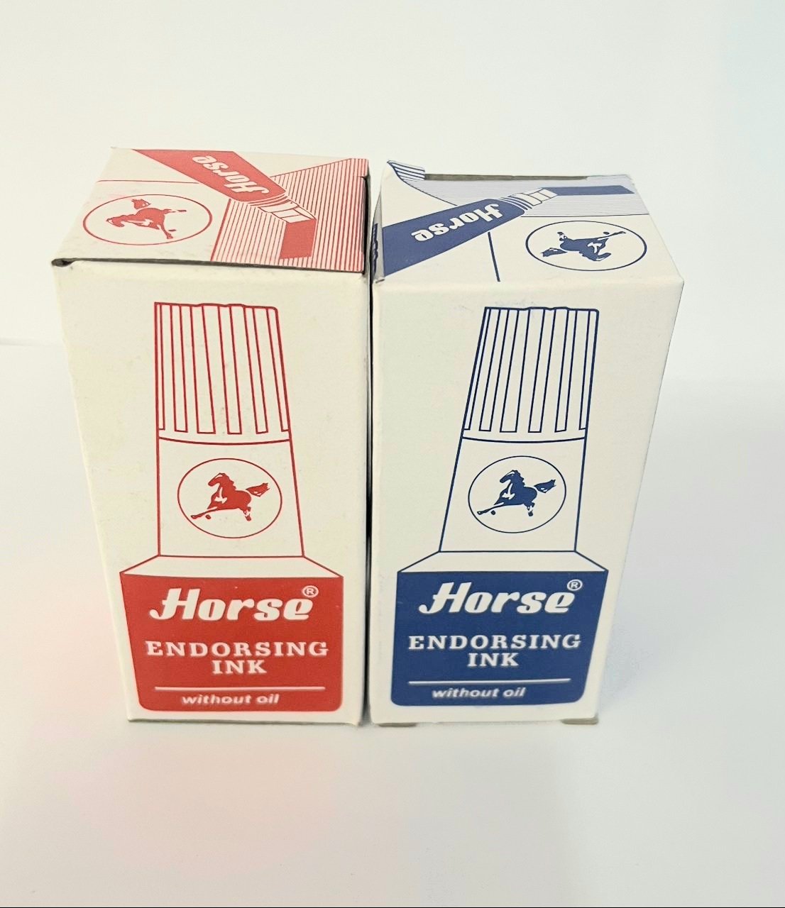 Encre de Recharge Horse pour Tampons – Sans Huile – Rouge et Bleu (30ml)