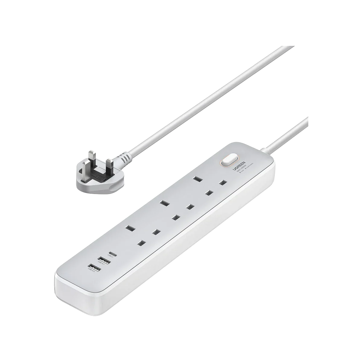 Rallonge Multiprise UGREEN 3 prises + 3 ports USB (Modèle 15461).