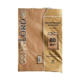 Enveloppes Manila Kraft LION FILE 80gsm – 324 x 229 mm – Paquet de 50