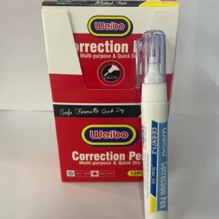 Stylo Correcteur Weibo – Boîte de 12 Stylos Correcteurs à Pointe Métal 0.8mm